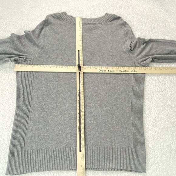Vintage Lane Bryant Sweater Women's 18 20 Gray Long Sleeve Pullover V Neck Solid - Picture 4 of 8